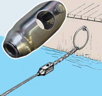 Zincir ve halatı birleştirme konnektörü. AISI 316 paslanmaz çelik. Halat Çapı (mm): 12