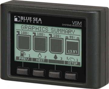 Blue Sea Systems VSM 422 sistem göstergesi. 4 Gösterge bir arada.
