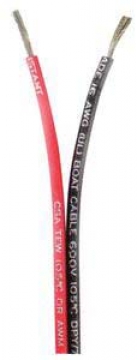 İkili marin şerit kablo, kırmızı/siyah. Kılıfsız. 2x1 mm ².