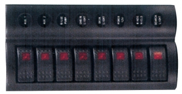 8’li Switch Panel - B.S Otomatik Sigortalı ve Işıklı Ölçüler: 90 mm x 230 mm
