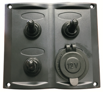 3’lü Switch Panel Çakmak Soketli 95x105 mm