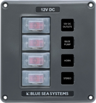 Blue Sea Systems suya dayanıklı sigorta paneli. Flybridge ve açık kokpitler için dizayn edilmiştir.