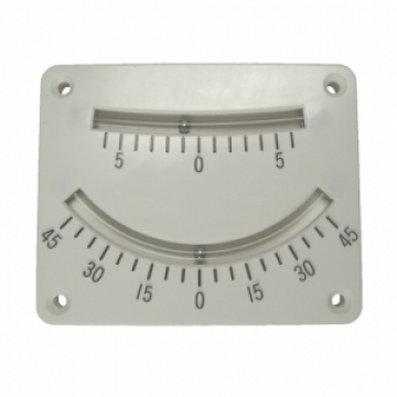 Klinometre. Sancak/iskele 0 °-45 ° ve 0 °-5 ° iki ayrı gösterge. 80x100 mm.