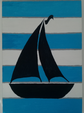 El boyama denizcilik motifli tablo Model Sailor (Yelkenli)