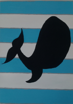 El Boyama Denizci Simgesi Tablo Model : Balina (whale)
