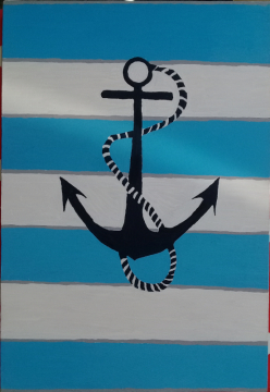 El Boyama Denizci Simgesi Tablo Model : Çıpa (anchor)